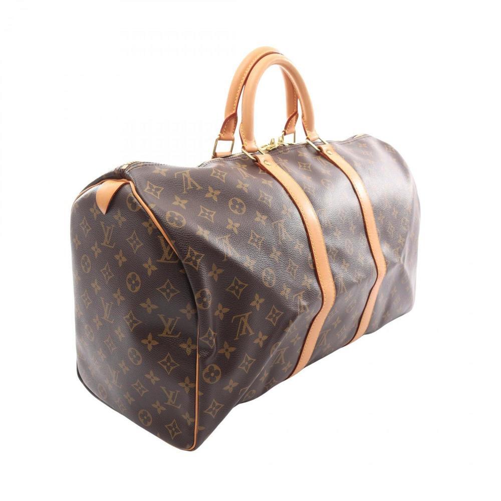 LOUIS VUITTON Brown Monogram Leather Keepall 50 Boston Bag - Picture 2 of 8
